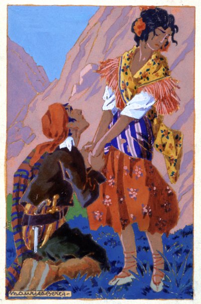 Don Josen ja Carmenin tapaaminen, n. 1930 (kuva) af Maurice Berty