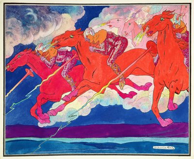 The Legions of Attila Descending from Heaven, ca. 1920 (akvarel på papir) af Maurice Berty