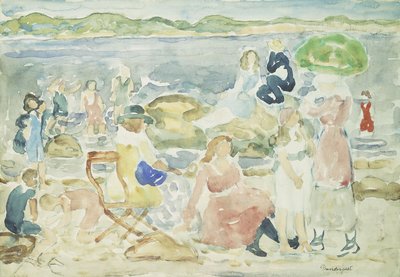 En dag på stranden, af Maurice Brazil Prendergast