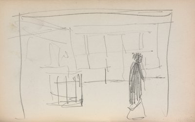 Italiensk skitsebog: Figur i et interiør side 175, 1898-1899. af Maurice Brazil Prendergast