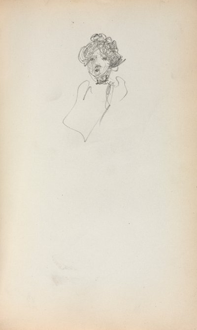 Italiensk skitsebog: Hoved af en kvinde side 215, 1898-1899. af Maurice Brazil Prendergast
