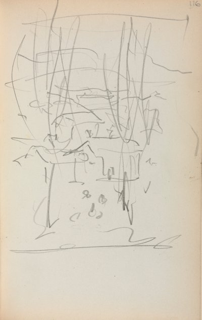 Italiensk skitsebog: Landskab side 116, 1898-1899. af Maurice Brazil Prendergast