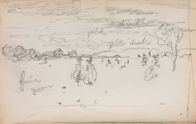 Italiensk skitsebog: Landskab side 57, 1898-1899. af Maurice Brazil Prendergast