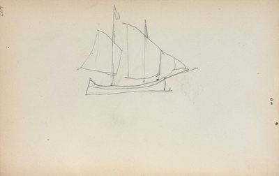 Italiensk skitsebog: Sejlbåd side 224, 1898-1899. af Maurice Brazil Prendergast