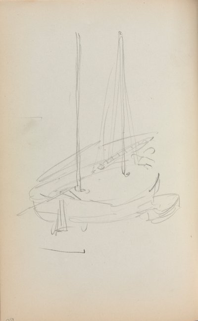 Italiensk skitsebog: Sejlbåd side 60, 1898-1899. af Maurice Brazil Prendergast