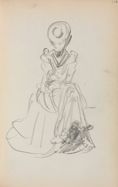 Italiensk skitsebog: Siddende kvinde side 114, 1898-1899. af Maurice Brazil Prendergast