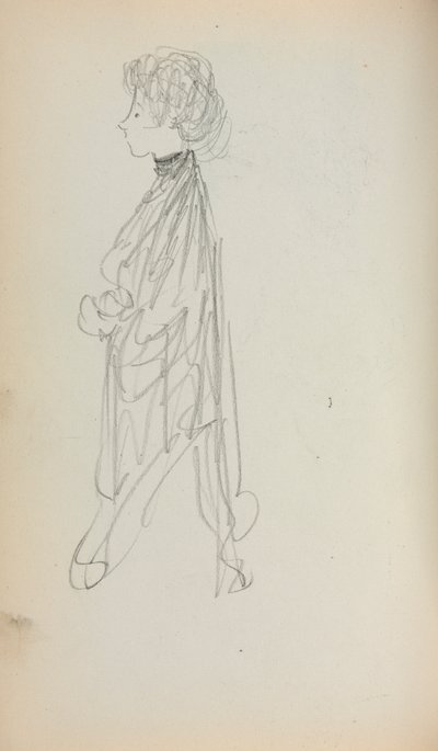 Italiensk skitsebog: Stående kvinde i profil side 51, 1898-1899. af Maurice Brazil Prendergast