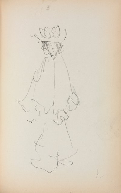 Italiensk skitsebog: Stående kvinde side 147, 1898-1899. af Maurice Brazil Prendergast