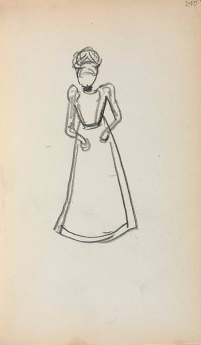 Italiensk skitsebog: Stående kvinde side 240, 1898-1899. af Maurice Brazil Prendergast
