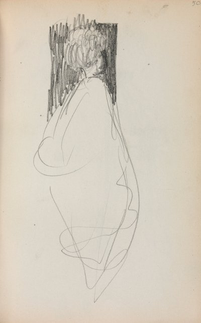 Italiensk skitsebog: Stående kvinde side 50, 1898-1899. af Maurice Brazil Prendergast