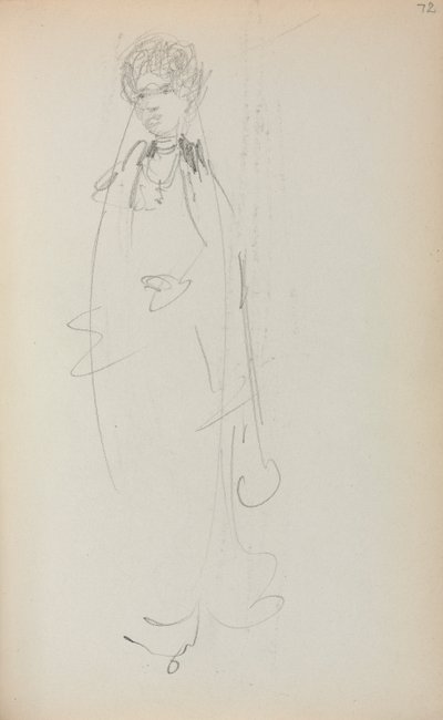 Italiensk skitsebog: Stående kvinde side 72, 1898-1899. af Maurice Brazil Prendergast