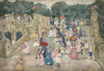 The Terrace Bridge, Central Park af Maurice Brazil Prendergast