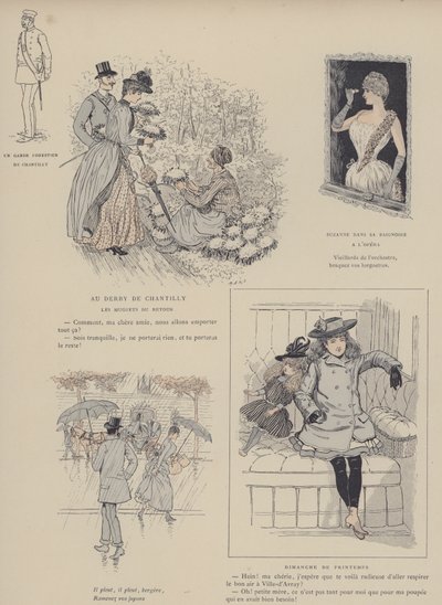 Illustration til Paris Brillant (farve litho) af Maurice Charles Mathieu Bonvoisin
