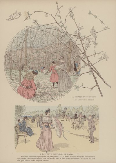 Illustration til Paris Brillant (farve litho) af Maurice Charles Mathieu Bonvoisin