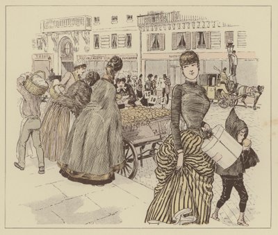 Illustration til Paris Brillant (farve litho) af Maurice Charles Mathieu Bonvoisin
