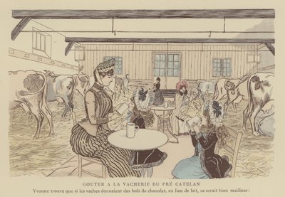 Illustration til Paris Brillant (farve litho) af Maurice Charles Mathieu Bonvoisin