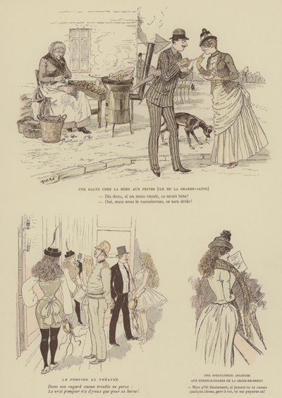 Illustration til Paris Brillant (farve litho) af Maurice Charles Mathieu Bonvoisin