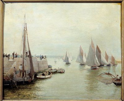 Fiskeriets tilbagevenden i 1880. Maleri af Courant Maurice (1847-1925) af Maurice Courant