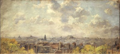 Panoramaudsigt over Paris, taget fra rue Victor-Massé, i 4-1886 (olie på lærred) af Maurice Dainville