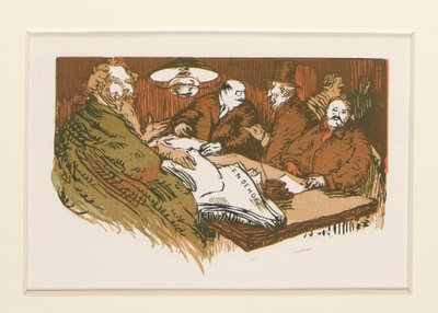 Gadesælgerne i La Pensee, illustration, s. 47 af Maurice Delcourt