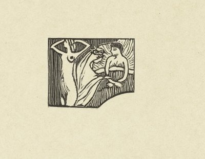 Illustration ved gedicht uit dichtbundel Sagesse van Paul Verlaine Prøve af indgraveret træ til visdom The Trial (serietitel) af Maurice Denis