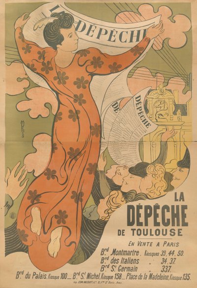 Plakat for avisen La Dépêche de Toulouse, 1892. af Maurice Denis