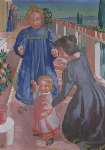 De første skridt på terrassen ved Fiesole, 1898 af Maurice Denis