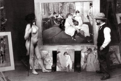 Henri de Toulouse-Lautrec i sit atelier af Maurice Guibert