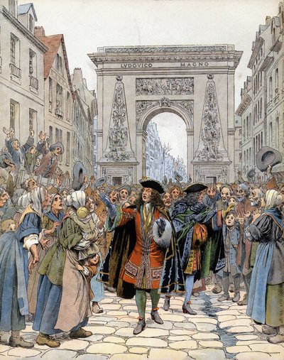 Ved Porte Saint-Denis (Saint Denis) i Paris, Marshal of Boufflers (Louis Francois de Boufflers) af Maurice Leloir