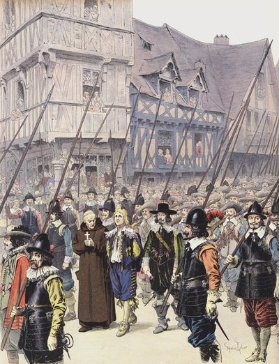 Chalais, efter at have konspireret mod Richelieu, bliver ført til sin henrettelse i Nantes af Maurice Leloir