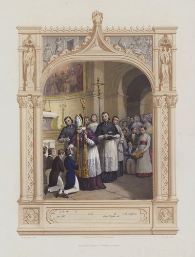 Bekræftelse (akvatint) af Maurice Leloir