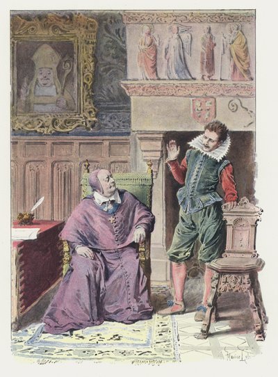 Illustration til Gil Blas (farve litho) af Maurice Leloir