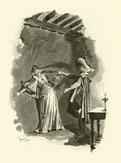 Illustration til De tre musketerer (gravering) af Maurice Leloir
