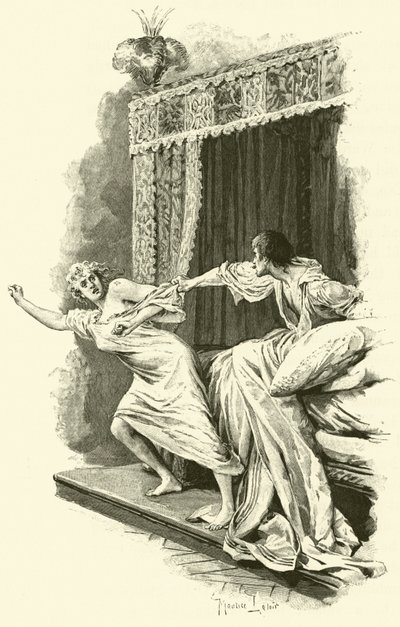 Illustration til De tre musketerer (gravering) af Maurice Leloir
