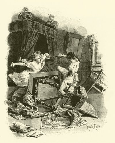 Illustration til De tre musketerer (gravering) af Maurice Leloir