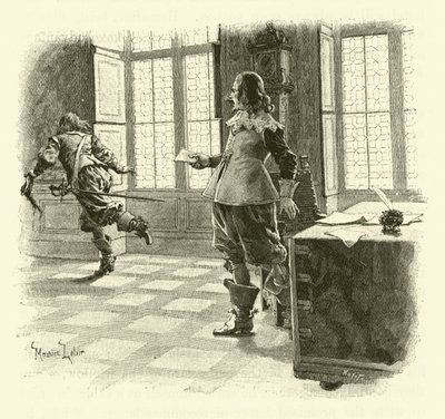 Illustration til De tre musketerer (gravering) af Maurice Leloir