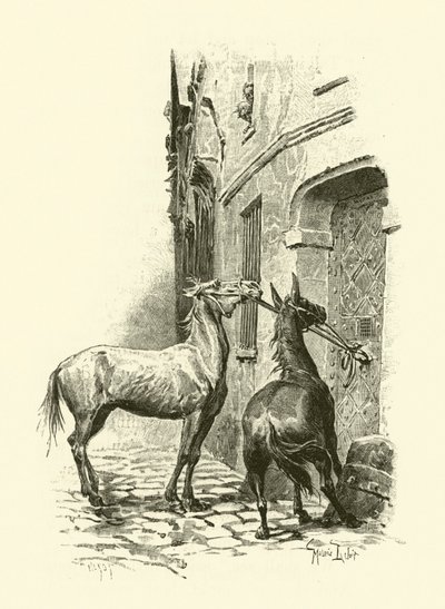 Illustration til De tre musketerer (gravering) af Maurice Leloir