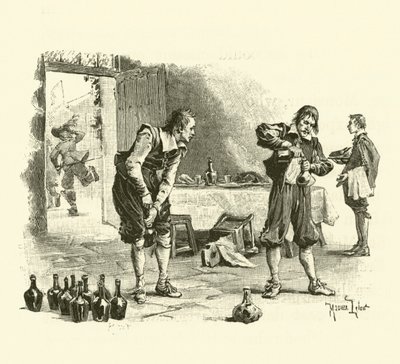 Illustration til De tre musketerer (gravering) af Maurice Leloir
