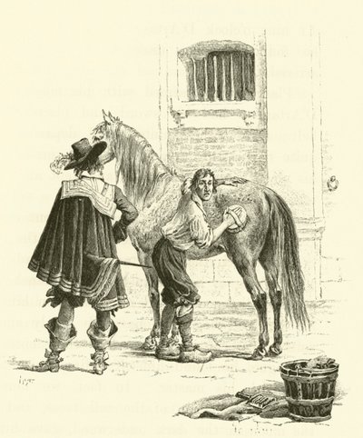 Illustration til De tre musketerer (gravering) af Maurice Leloir
