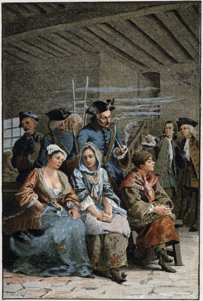 La Chaine - i "Historien om Manon Lescaut og Chevalier Des Grieux" af Abbe Prevost (1697-1763), fransk forfatter. Stik efter tegninger af Maurice Leloir (1885). af Maurice Leloir