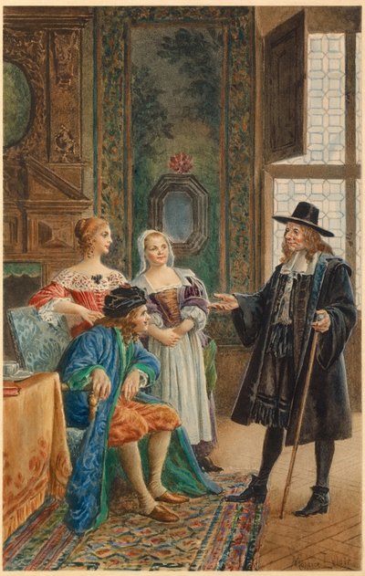 Moliere malade (illustration) af Maurice Leloir