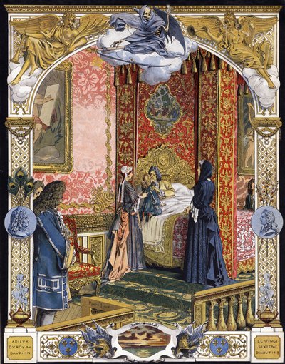 Præsenteret af hans husholderske, Madame de Ventadour (Charlotte de la Mothe Houdancourt af Maurice Leloir