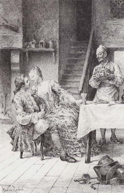 Scene fra Manon Lescaut (gravering) af Maurice Leloir