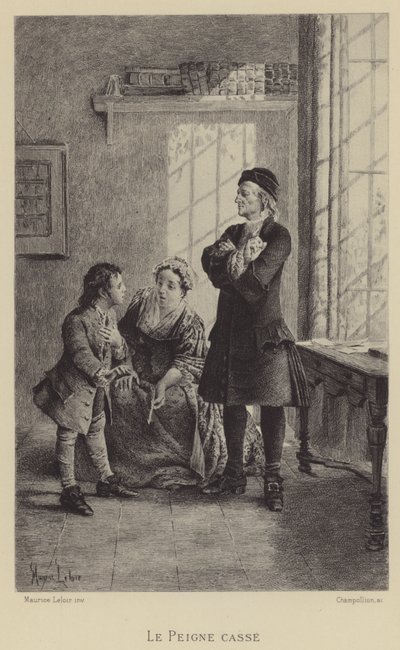 Den knækkede kam (dybtryk) af Maurice Leloir