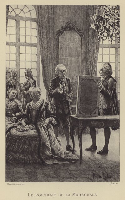 Portrættet af Marechale (dybtryk) af Maurice Leloir