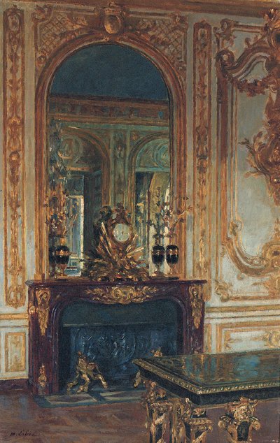 Indvendigt billede af Versailles (olie på lærred) af Maurice Lobre