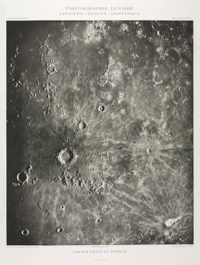 Månefotografering: Copernicus-Kepler-Aristaric, 1896. af Maurice Loewy