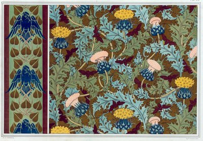 Designs til tapetkanter og trykt stof, pub. 1897. af Maurice Pillard Verneuil