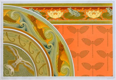 Designs til tapetkanter, pub. 1897. af Maurice Pillard Verneuil