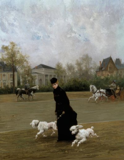 M.Poirson, Elegante au Bois de Boulogne, Paris / Gem., 1877 af Maurice Poirson